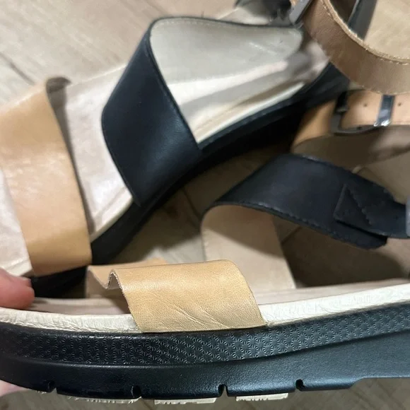 Jambu Black and Tan Strappy Ankle-Buckle Sandals - Picture 7 of 14